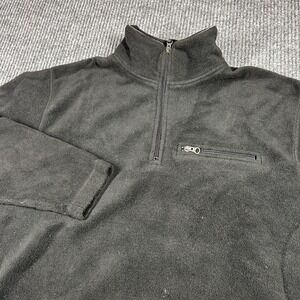 Vintage Gap Athletic Pullover Mens S Black Fleece Quarter Zip Mallcore Y2K